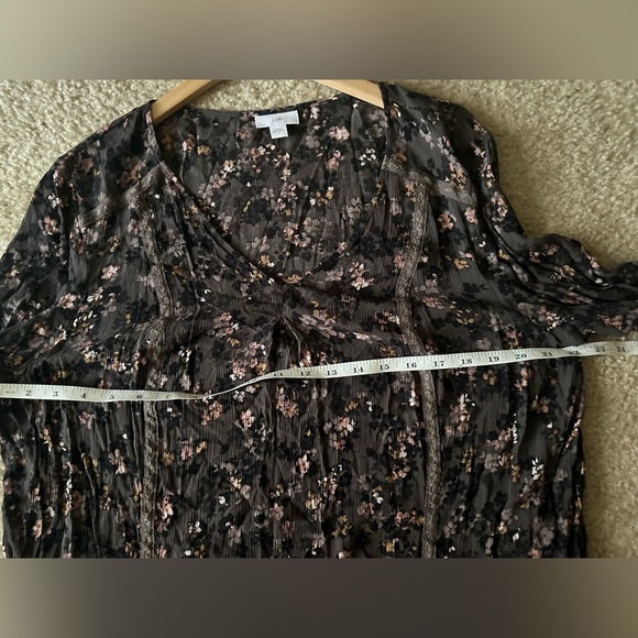 J. Jill Women's Peasant Blouse Floral Boho Cottagecore Fairy rayon size large - Picture 9 of 10